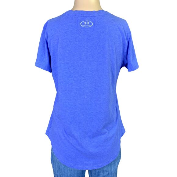 Under Armour Womens T Shirt Top Athletic Loose Fit HeatGear Blue Medium - Picture 4 of 8